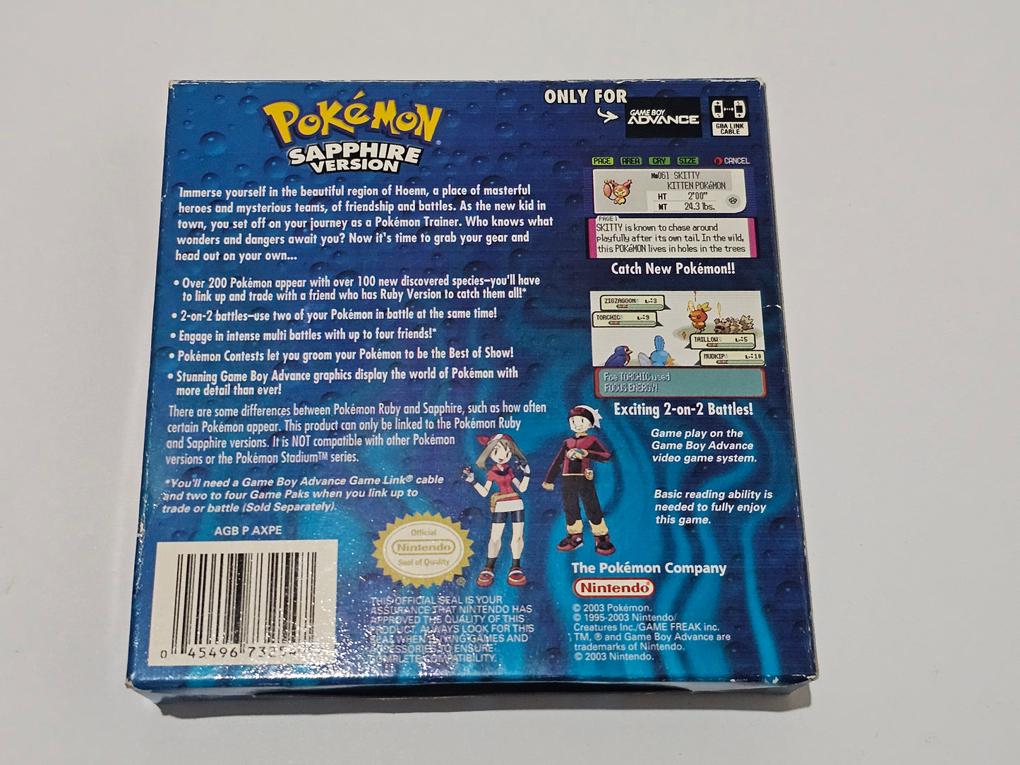 Pokemon Sapphire Zafiro Completo (CiB) Nintendo Game Boy Advance